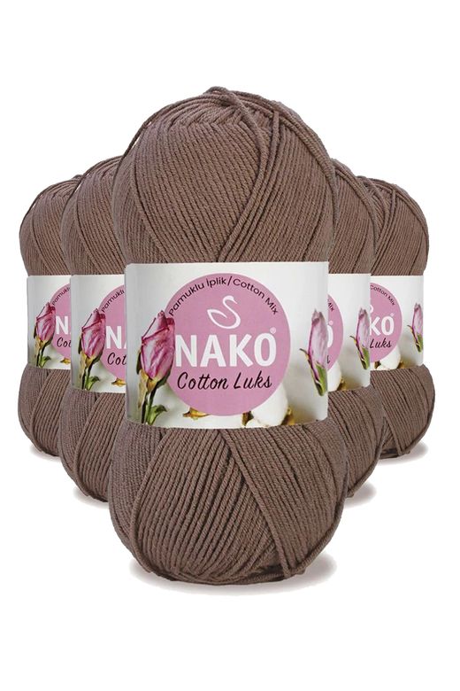 Nako RT-RYL-HMR16147 5 Adet Cotton Lüks Yelek Tunik Kazak Bluz Hırka İpi Yünü Toprak 97583