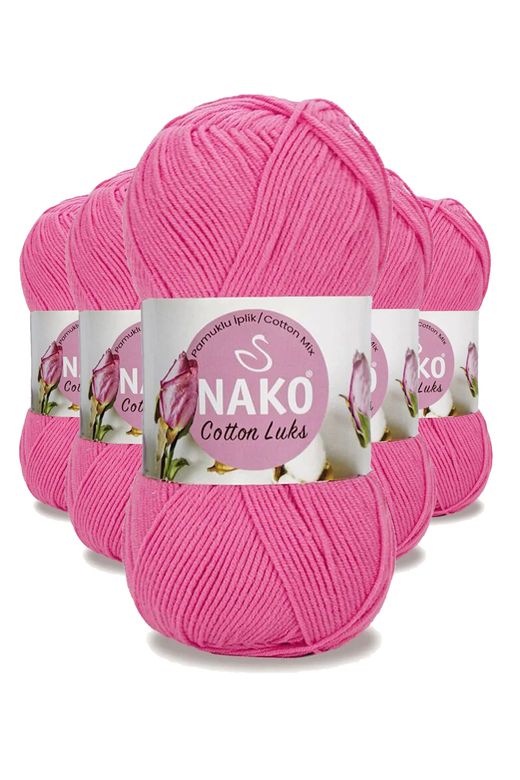 Nako RT-RYL-HMR16155 5 Adet Cotton Lüks Yelek Tunik Kazak Bluz Hırka İpi Yünü Koyu Pembe 97550