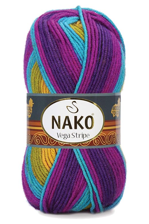 Nako RT-RYL-NWNKVS82410-5 5 Adet Vega Stripe Premium Akrilik El Örgü İpi Yünü No: 82410