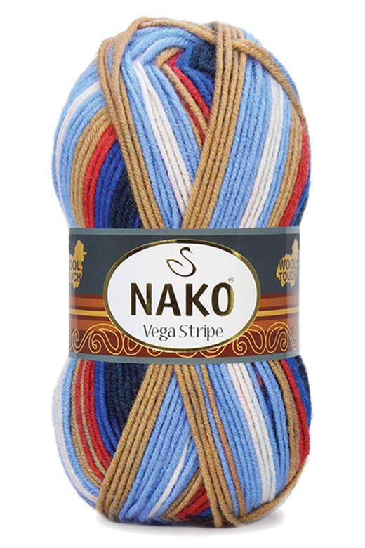 Nako RT-RYL-NWNKVS82411-5 5 Adet Vega Stripe Premium Akrilik El Örgü İpi Yünü No: 82411