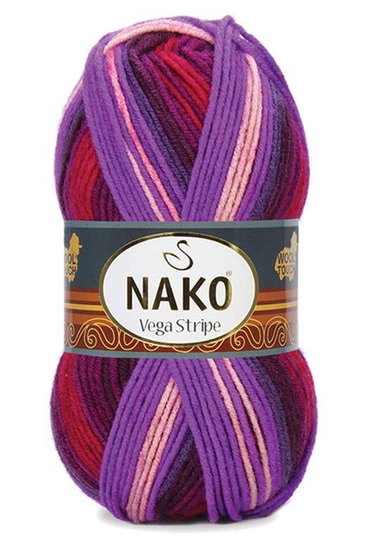 Nako RT-RYL-NWNKVS82412-5 5 Adet Vega Stripe Premium Akrilik El Örgü İpi Yünü No: 82412