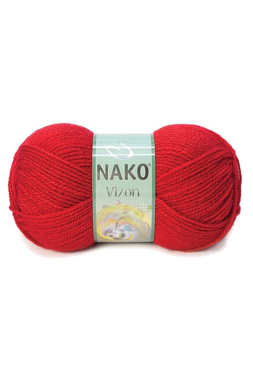 Nako RT-RYL-NWNKVZ251-5 5 Adet Vizon Premium Akrilik El Örgü İpi Yünü Renk No:251 Bayrak Kırmızı