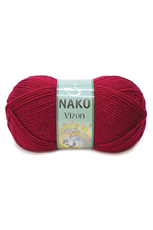 Nako RT-RYL-NWNKVZ3630-5 5 Adet Vizon Premium Akrilik El Örgü İpi Yünü Renk No:3630 Vişne Çürüğü