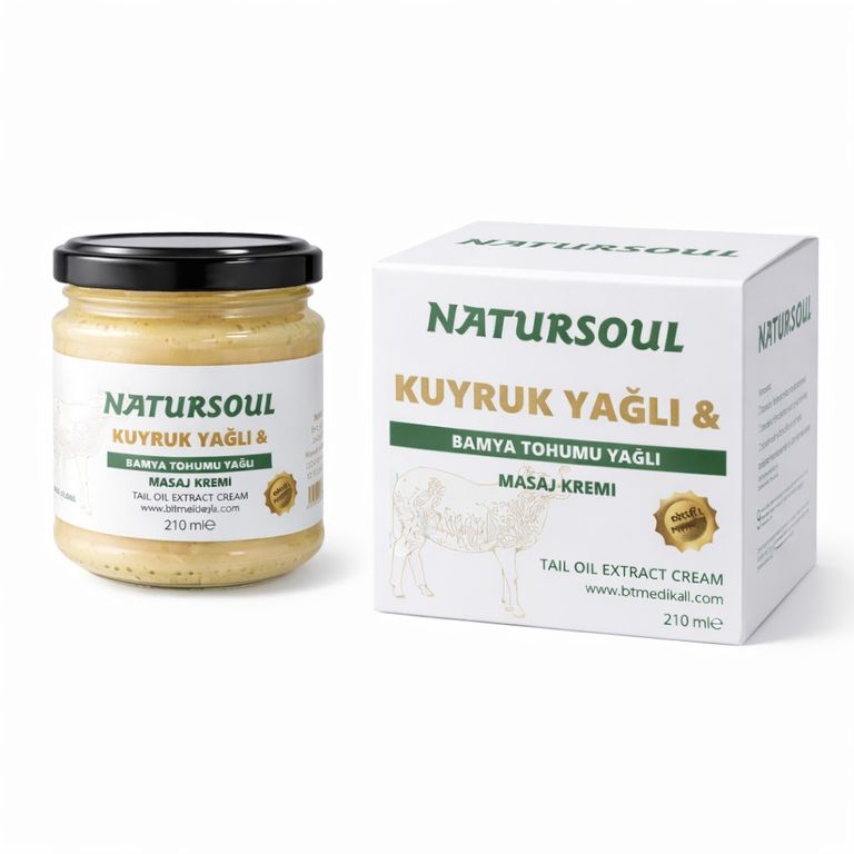 NATURSOUL Kuyruk Yağlı ve Bamya Tohumu Yağlı Bitkisel Masaj Kremi 210 ml