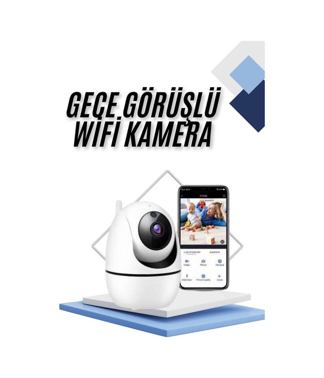 Necolabs 73643615 Kablosuz Wifi Destekli Akıllı Güvenlik Kamerası Hareket Sensörlü