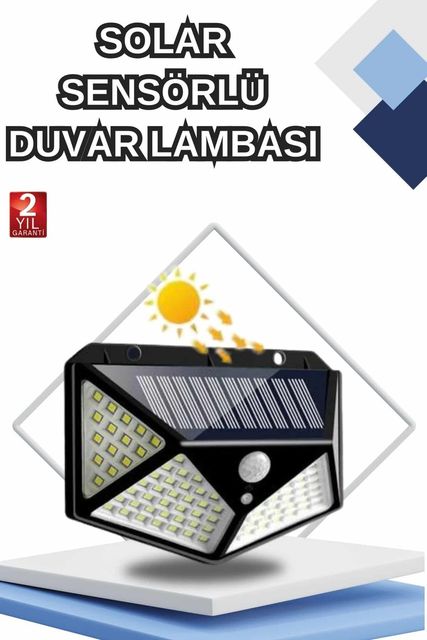 Necolabs TRİTHLTUCZDUVARLAMBASI2-BLNCCC Bahçe Lambası Bahçe Aydınlatma Sensörlü Suya Dayanıklı 100 Led