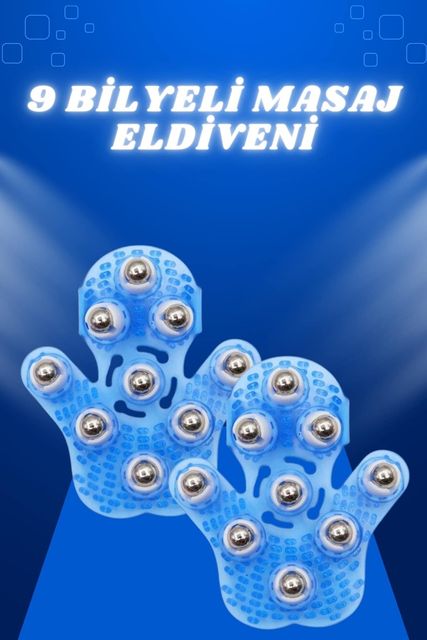 Necolabs TRİTHLTUUCZMASAJELDİVENİ1-BLNCCC Giyilebiilir Masaj Eldiveni 9 Bilyeli Tüm Vücut Masajına Uygun Çok Renkli