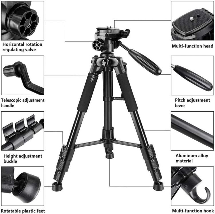Neepho Np-8850 175 Cm Ayarlanabilir 360° Dönebilen Taşıma Çantalı Tripod