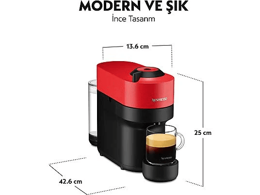 Nespresso 1236591 Vertuo Pop Kırmızı Kahve Makinesi