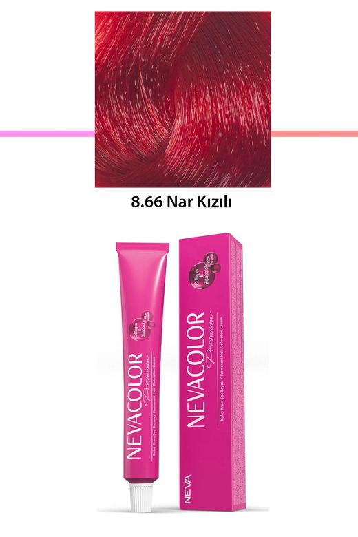Neva Color RT-RYL-1NC1030-866 Premium 8.66 Nar Kızılı - Kalıcı Krem Saç Boyası 50 G Tüp