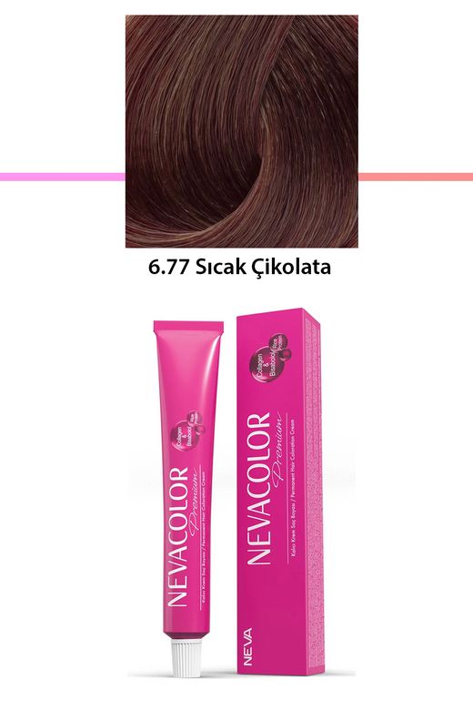 Neva Color RT-RYL-1NC1037-677 Premium 6.77 Sıcak Çikolata - Kalıcı Krem Saç Boyası 50 G Tüp
