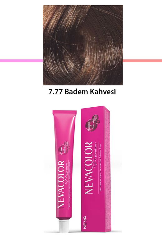Neva Color RT-RYL-1NC1038-777 Premium 7.77 Badem Kahvesi - Kalıcı Krem Saç Boyası 50 G Tüp