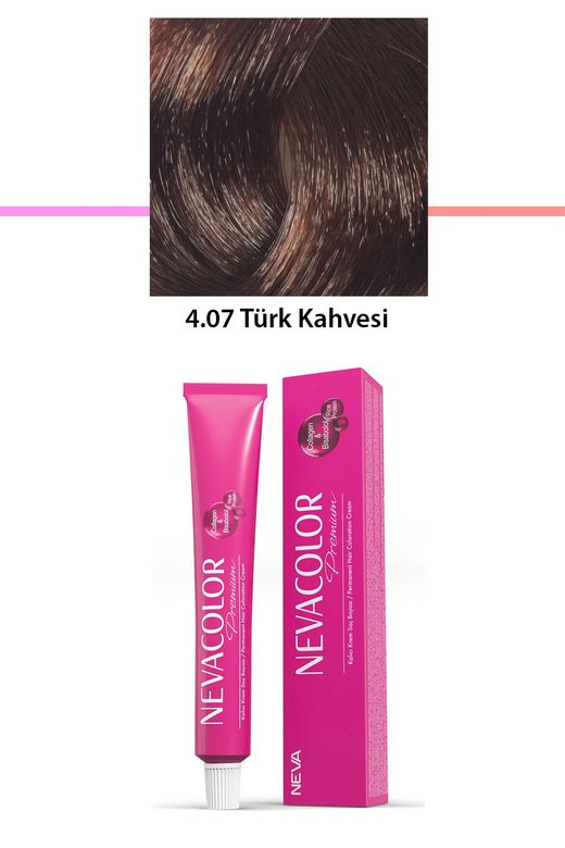 Neva Color RT-RYL-1NC1066-407 Premium 4.07 Türk Kahvesi - Kalıcı Krem Saç Boyası 50 G Tüp