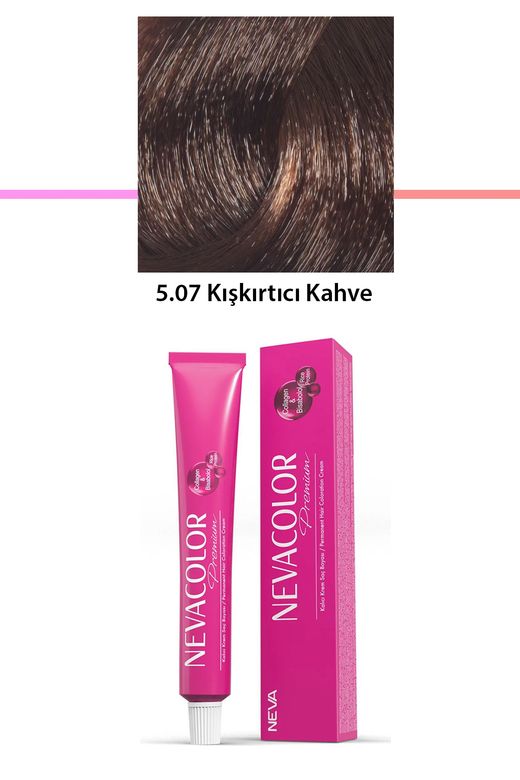 Neva Color RT-RYL-1NC1067-507 Premium 5.07 Kışkırtıcı Kahve - Kalıcı Krem Saç Boyası 50 G Tüp