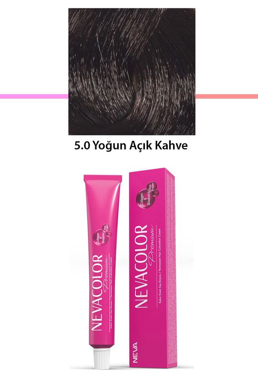 Neva Color RT-RYL-1NC1088-50 Premium 5.0 Yoğun Açık Kahve - Kalıcı Krem Saç Boyası 50 G Tüp