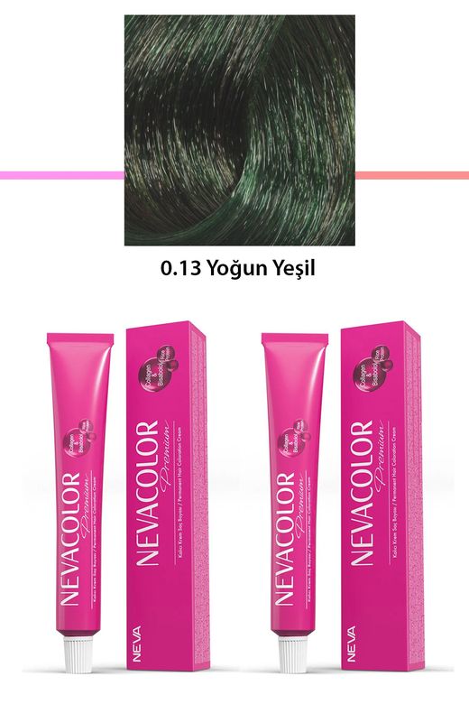 Neva Color RT-RYL-2NC2078-013 2 Li Set Premium 0.13 Yoğun Yeşil - Kalıcı Krem Saç Boyası 2 X 50 G Tüp