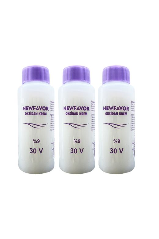 New Favor RT-RYL-3NF3001-30 3 Adet Oksidan Krem Saç Boya Sıvısı 9'luk 30 Volüme 60 Ml