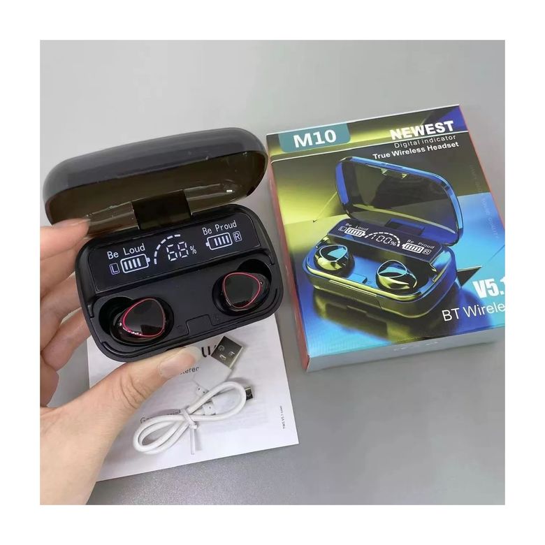 Newest M10 Bluetooth V5.3 Uyumlu Dijital Şarj Göstergeli Oyuncu Bluetooth Kulaklık
