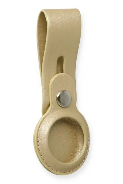 Newface Airtag Askılı Deri Kılıf - Gold