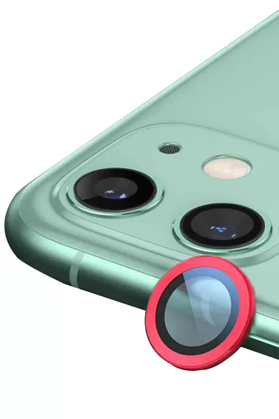 Newface Apple iPhone 12 Mini Raze Metal Kamera Lens - Kırmızı