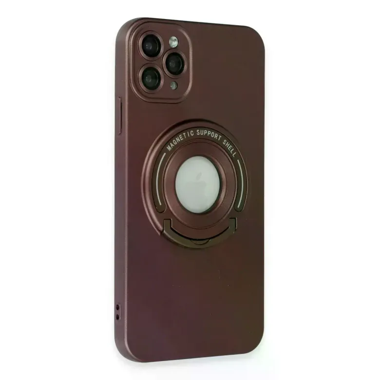 Newface Apple iPhone 12 Pro Kılıf Lukka Magneticsafe Kapak - Kahverengi