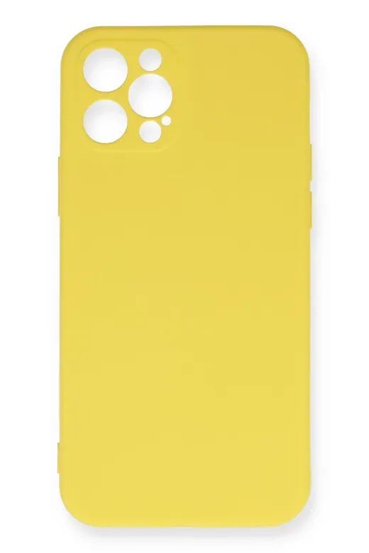 Newface Apple iPhone 12 Pro Max Kılıf Nano içi Kadife Silikon - Sarı