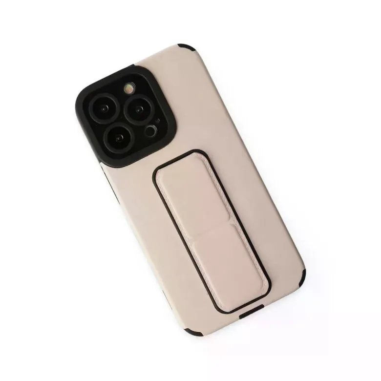 Newface Apple iPhone 13 Pro Max Kılıf Mega Standlı Silikon - Gold