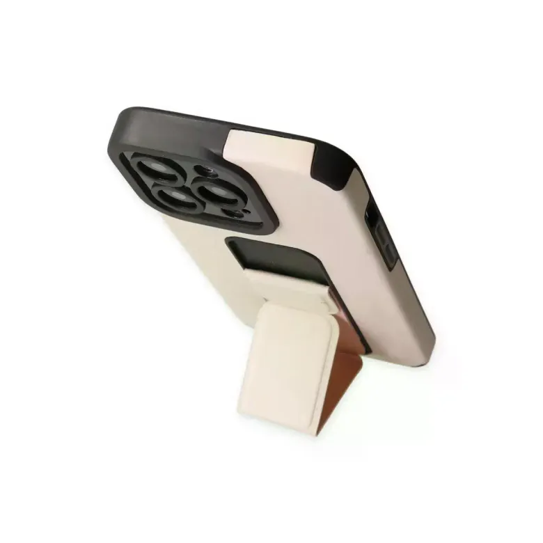 Newface Apple iPhone 13 Pro Max Kılıf Mega Standlı Silikon - Gold