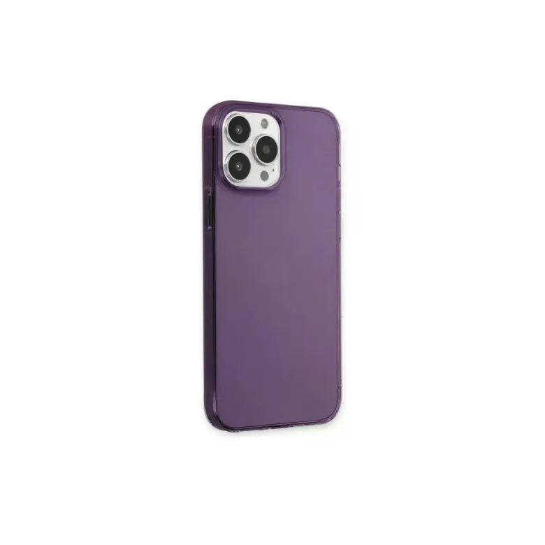 Newface Apple iPhone 13 Pro Max Kılıf Pc Sert Şeffaf Kapak - Mor