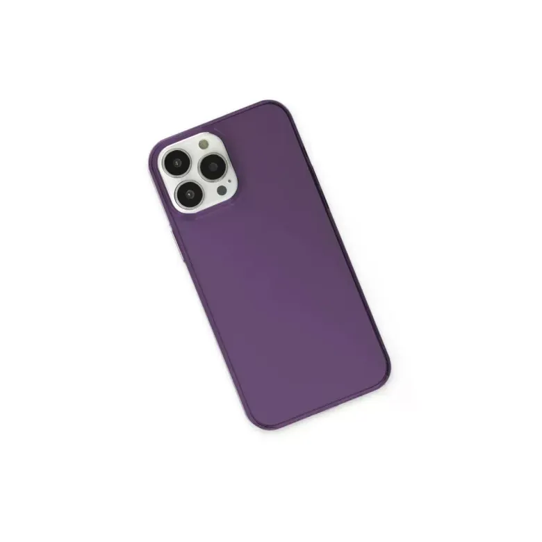 Newface Apple iPhone 13 Pro Max Kılıf Pc Sert Şeffaf Kapak - Mor