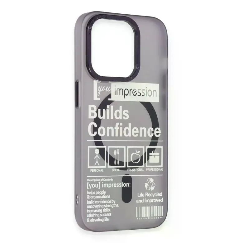 Newface Apple iPhone 14 Pro Kılıf Apollo Magneticsafe Desenli Kapak - Apollo Mor - 6