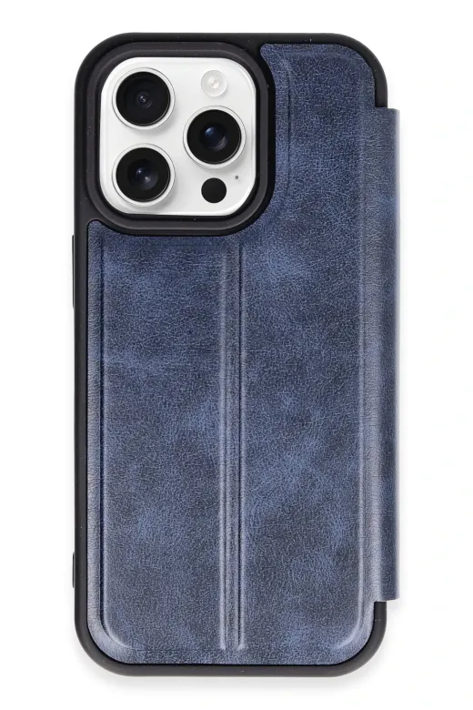 Newface Apple iPhone 14 Pro Kılıf Flip Cover - Lacivert