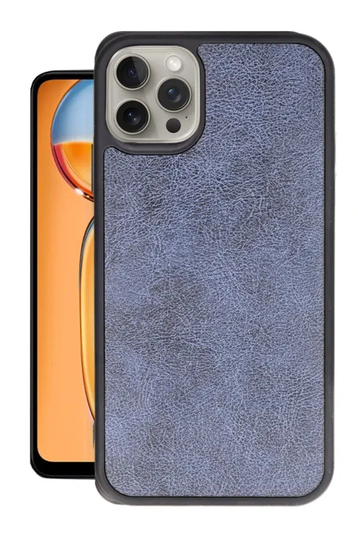 Newface Apple iPhone 15 Pro Kılıf Aras Deri Kapak - Lacivert