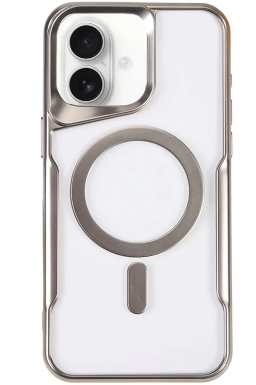 Newface Apple iPhone 16 Plus Kılıf Boyi Magsafe Silikon Kapak - Gümüş