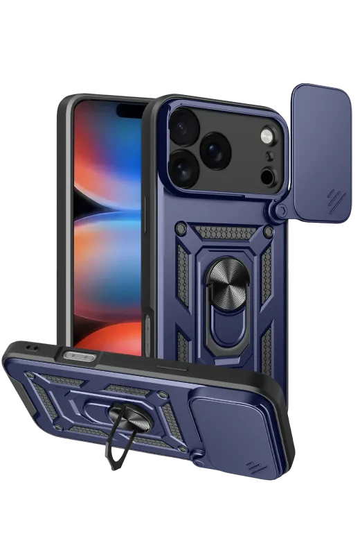 Newface Apple iPhone 17 Pro Pars Lens Yüzüklü Silikon - Lacivert