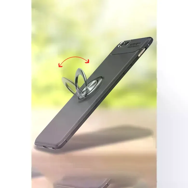 Newface Apple iPhone 6 Kılıf Range Yüzüklü Silikon - Kırmızı