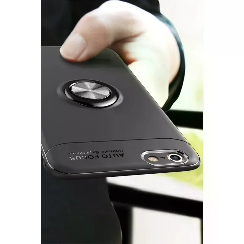 Newface Apple iPhone 6 Kılıf Range Yüzüklü Silikon - Kırmızı
