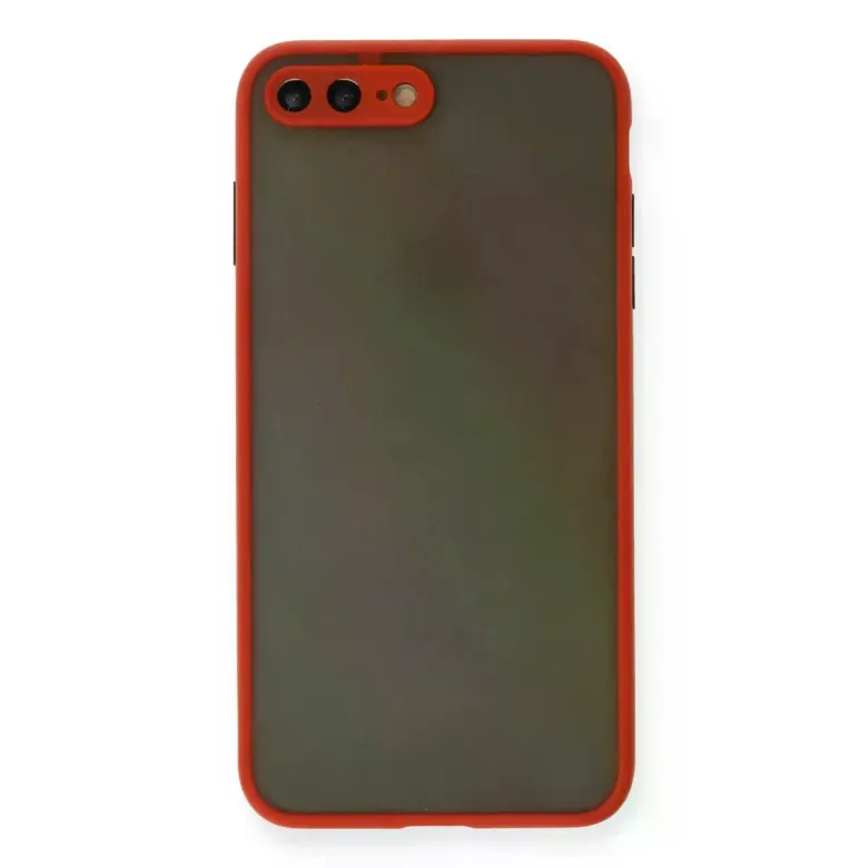 Newface Apple iPhone 7 Plus Kılıf Montreal Silikon Kapak - Kırmızı