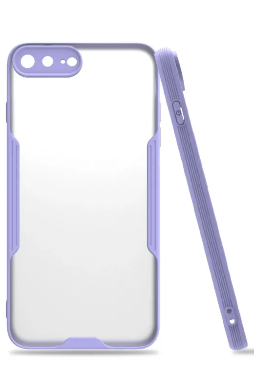 Newface Apple iPhone 7 Plus Kılıf Platin Silikon - Lila
