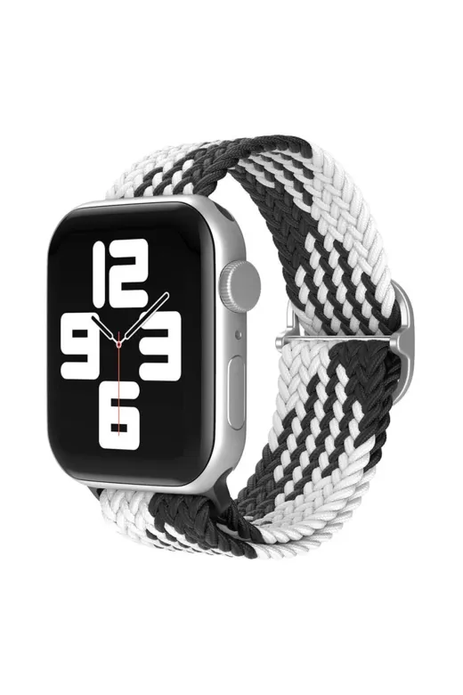 Newface Apple Watch 42mm Star Kordon - Siyah-Beyaz