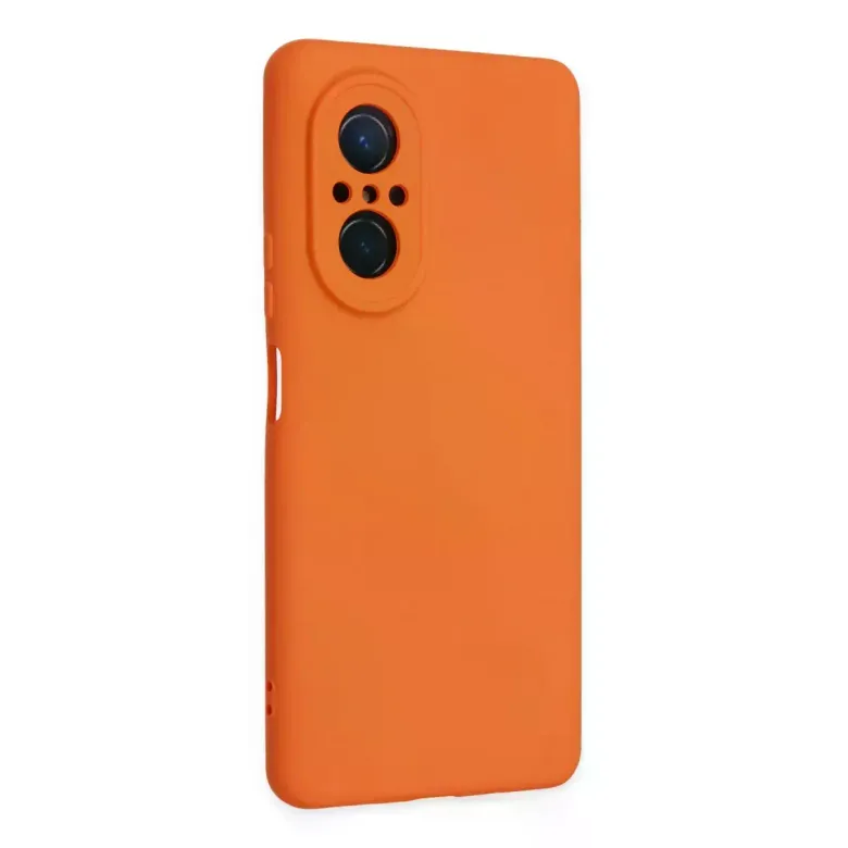 Newface Huawei Nova 9 SE Kılıf Nano içi Kadife Silikon - Turuncu
