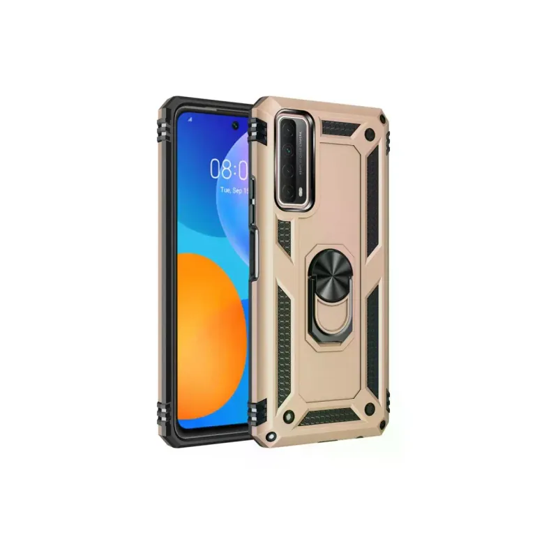 Newface Huawei P Smart 2021 Kılıf Sofya Yüzüklü Silikon Kapak - Gold