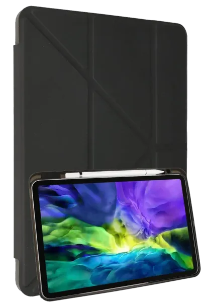 Newface iPad 2022 10.9 (10.nesil) Kılıf Kalemlikli Mars Tablet Kılıfı - Koyu Gri