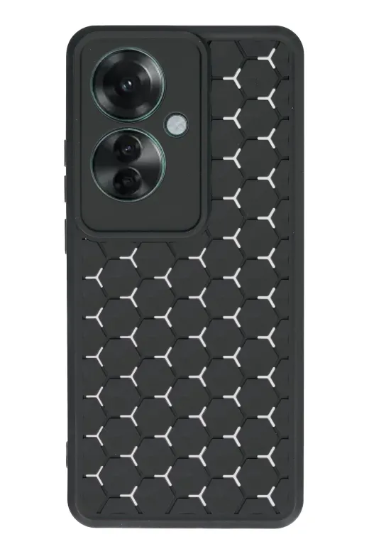 Newface Oppo Reno 11F Kılıf Petek Silikon Kapak - Siyah