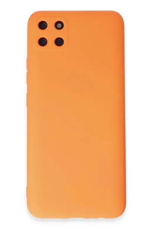 Newface Realme C11 Kılıf Nano içi Kadife Silikon - Turuncu