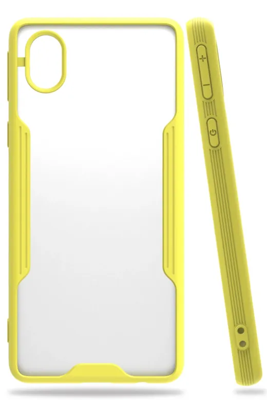 Newface Samsung Galaxy A01 Core Kılıf Platin Silikon - Sarı