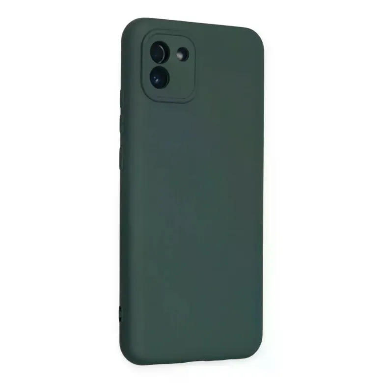 Newface Samsung Galaxy A03 Kılıf Nano içi Kadife Silikon - Koyu Yeşil