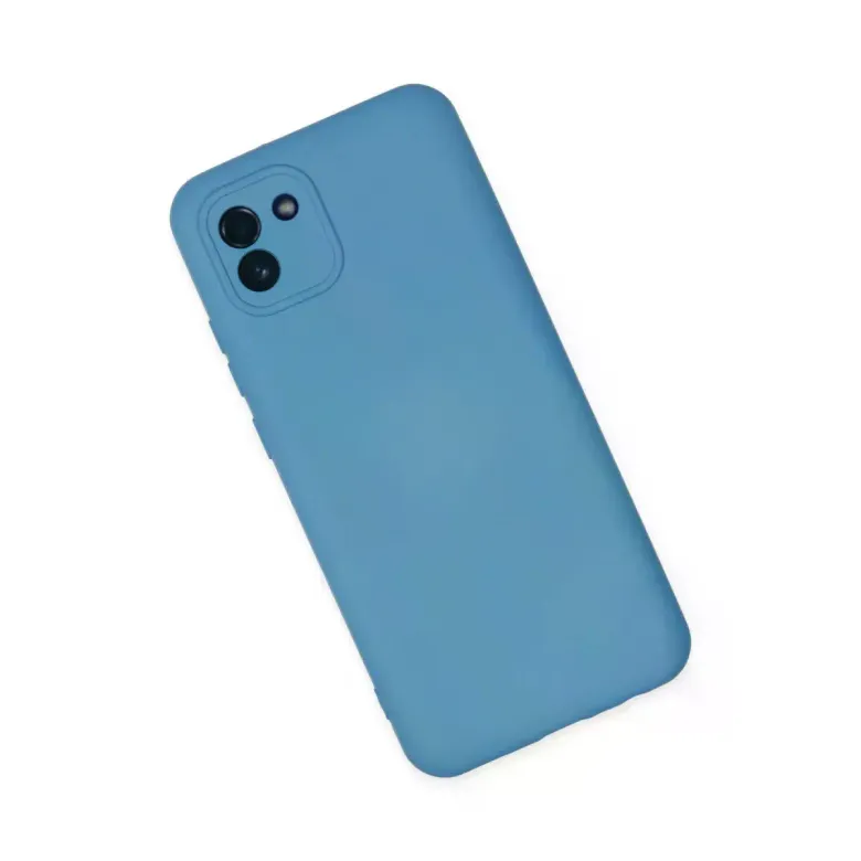 Newface Samsung Galaxy A03 Kılıf Nano içi Kadife Silikon - Mavi