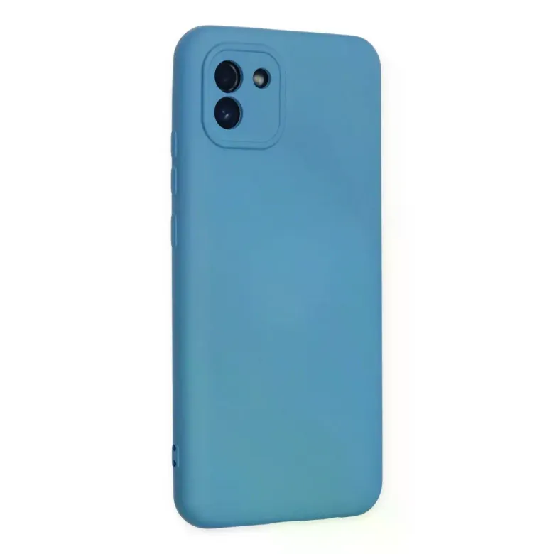 Newface Samsung Galaxy A03 Kılıf Nano içi Kadife Silikon - Mavi