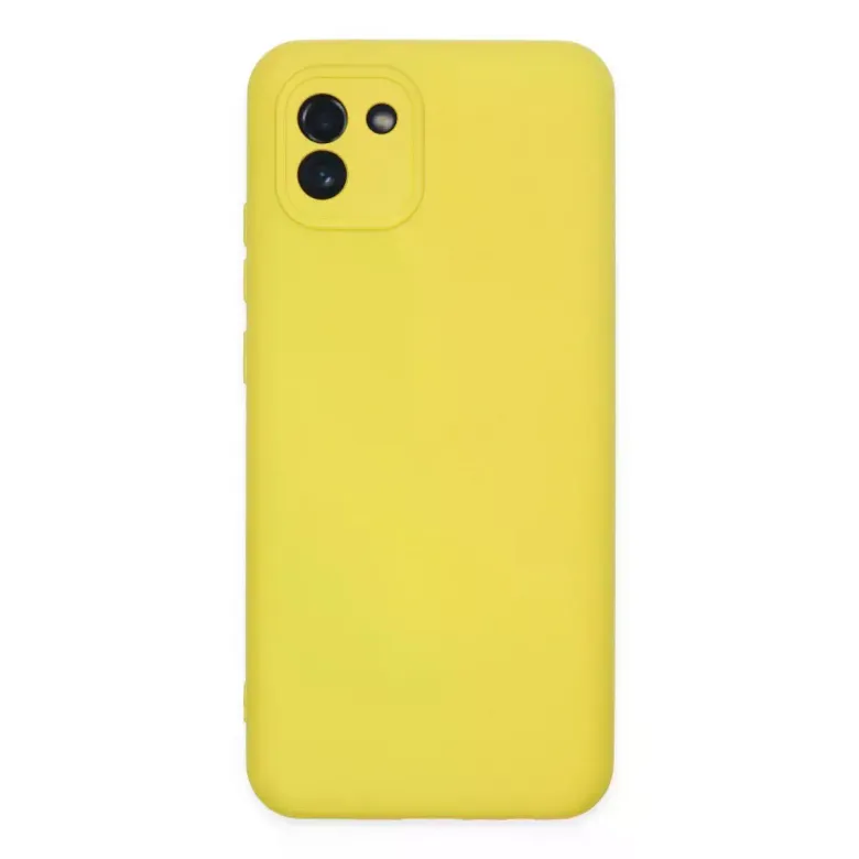 Newface Samsung Galaxy A03 Kılıf Nano içi Kadife Silikon - Sarı